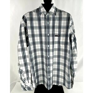 Southpole Hexagon Long Sleeve Shirt Men's L Blue Gray Cotton LKNU Easy Care